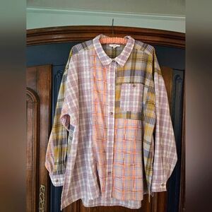 Easel Long sleeve Patchwork Shirt